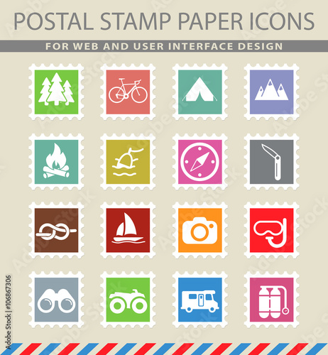 Active recreation icon set