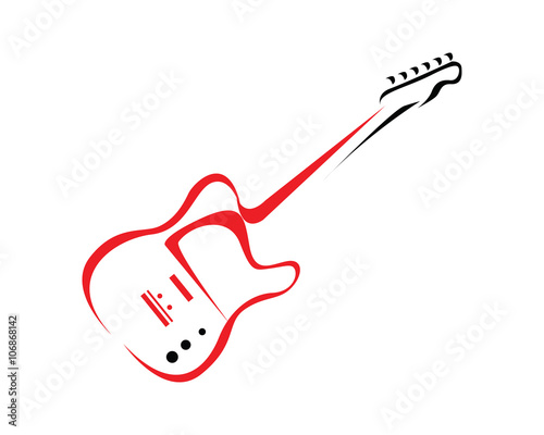 Modern Music Logo Symbol - Tele Guitar