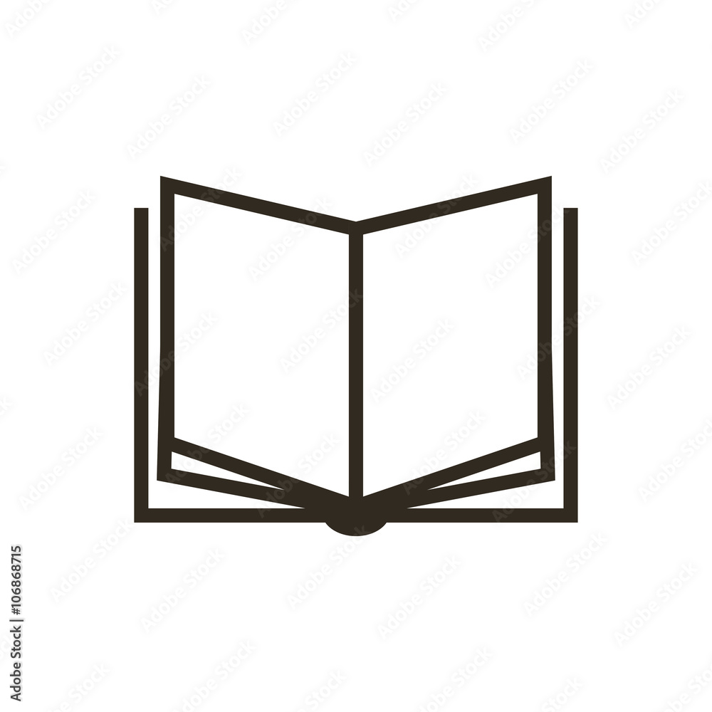 Book Icon in flat style on a white background Book Icon in flat style on a white background