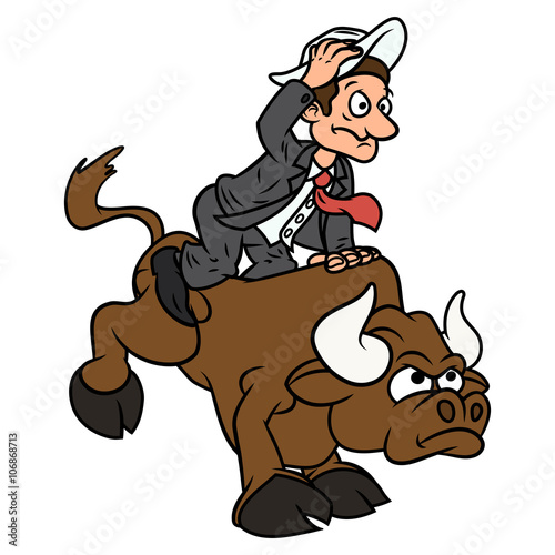 Businessman on bull