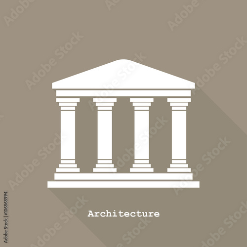 Greek temple icon vector illustration flat design