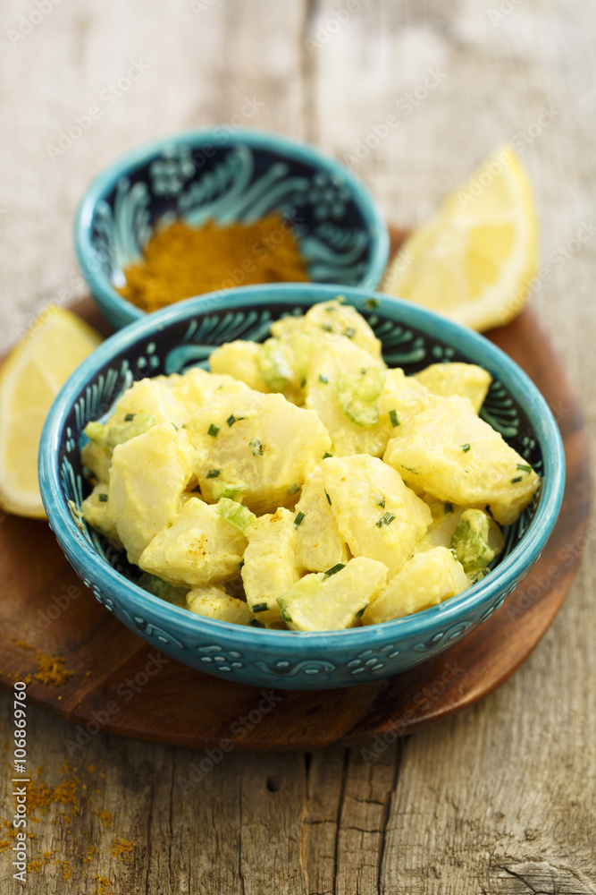 Potato salad with onion, celery and lemon dressing Potato salad with onion, celery and lemon dressing