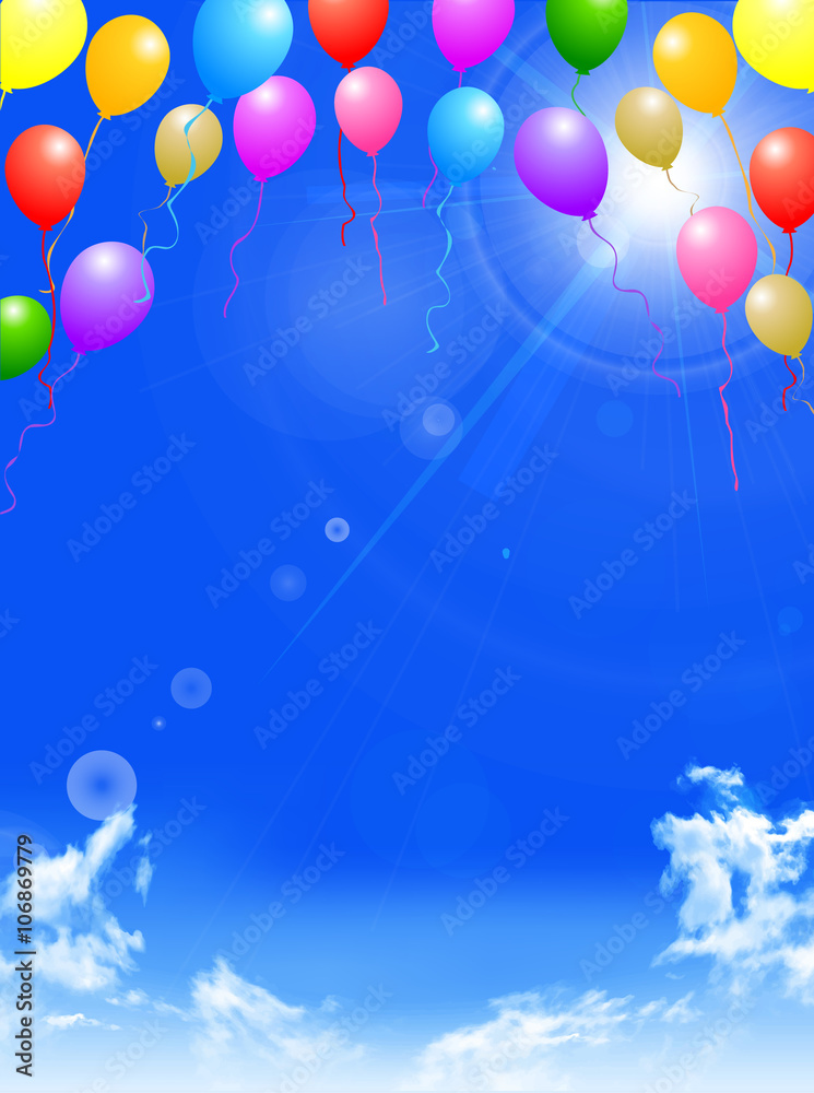 風船 空 風景 背景 Stock Vector Adobe Stock