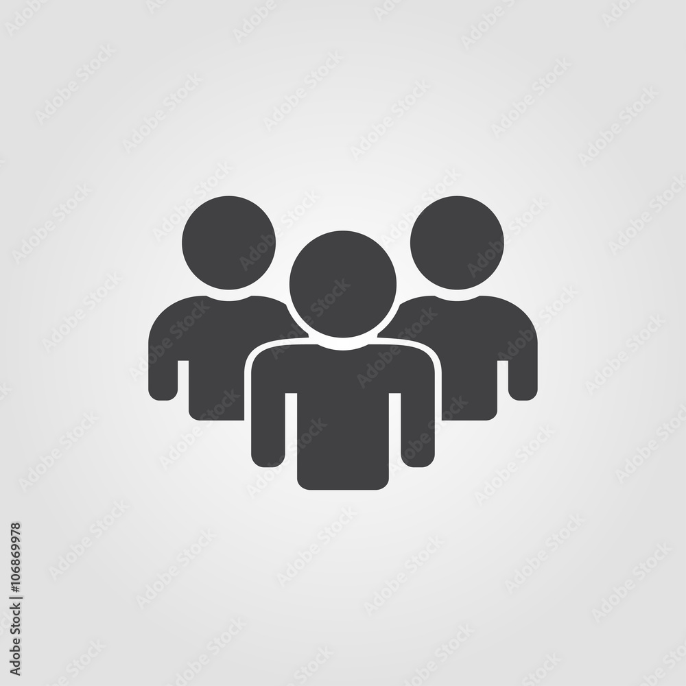 People Icon on a grey background flat design People Icon on a grey background flat design