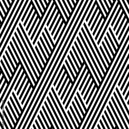 Vector seamless texture. Geometric abstract background. Monochrome repeating ...