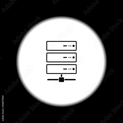 Computer Server icon, flat design