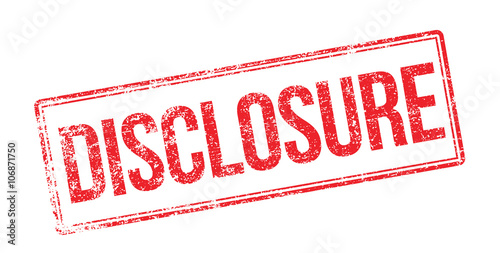 Disclosure red rubber stamp on white
