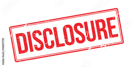 Disclosure red rubber stamp on white