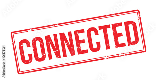 Connected red rubber stamp on white