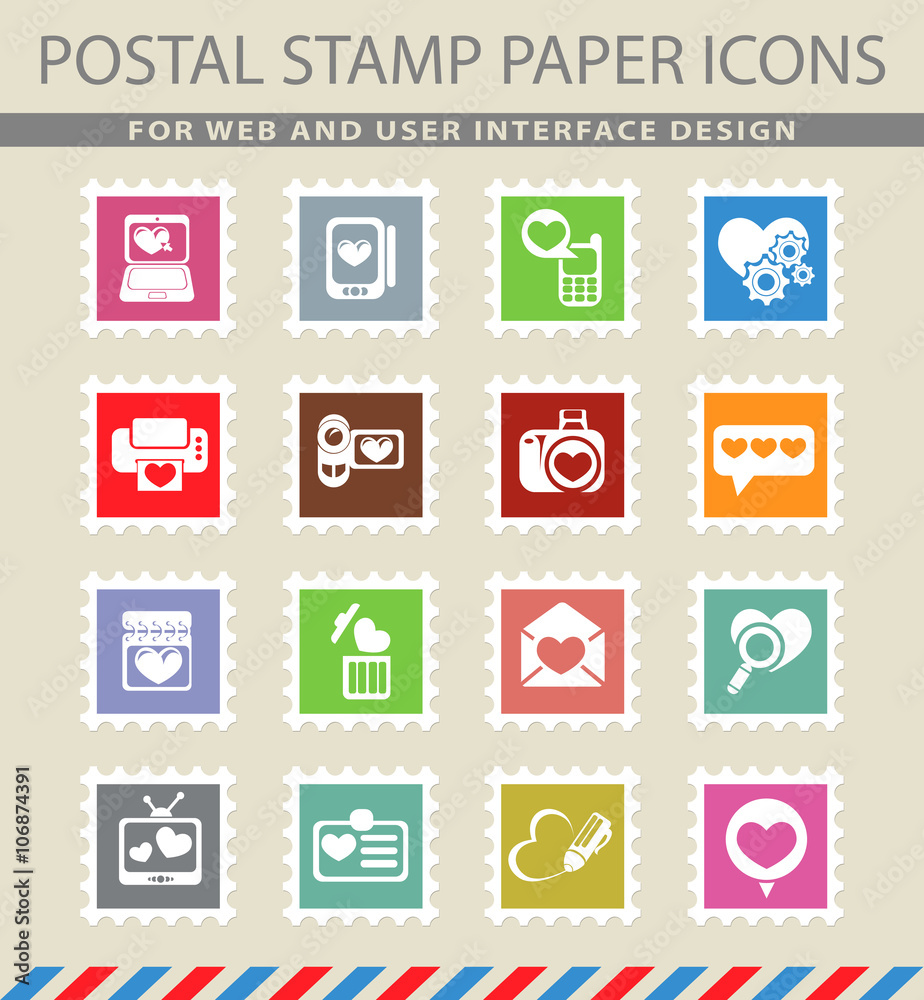 Love messages icon set Love messages icon set