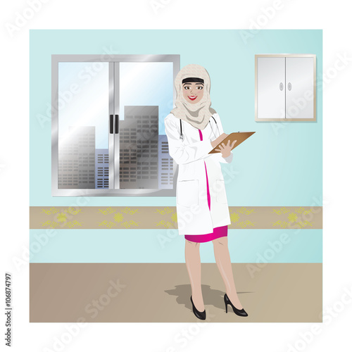 Female doctor vector illustration