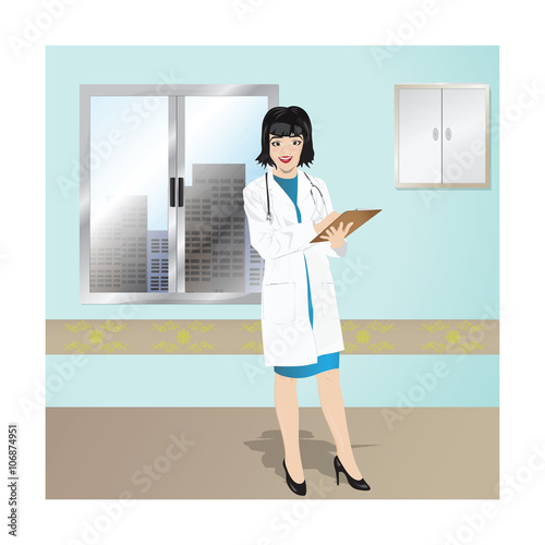Female doctor vector illustration