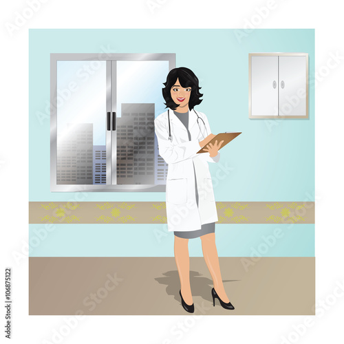 Female doctor vector illustration