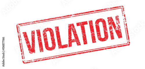 Violation red rubber stamp on white