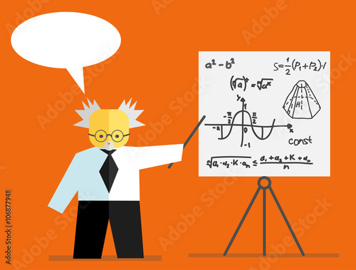 teacher at blackboard