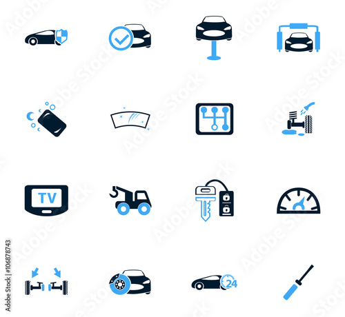 Car shop icons set