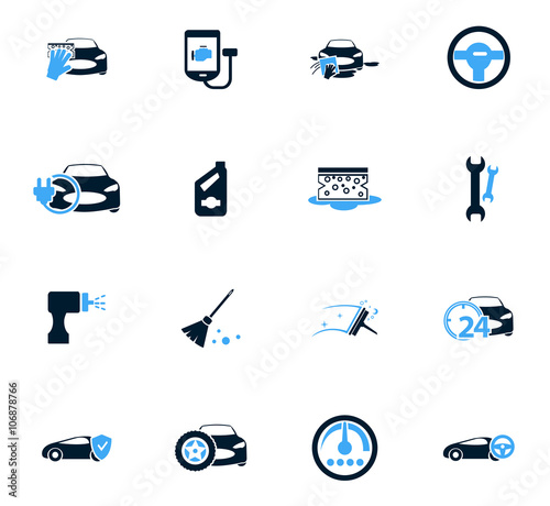 Car shop icons set