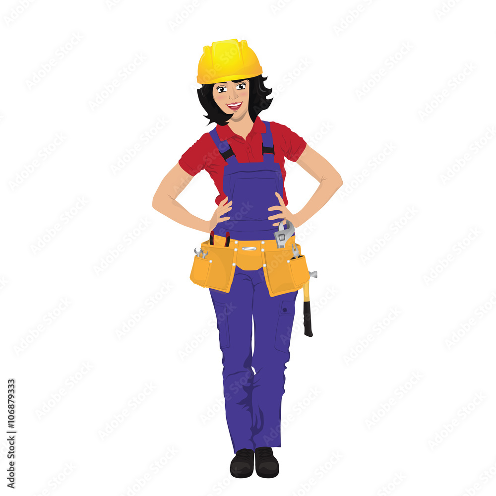 Vector illustration of female worker Vector illustration of female worker