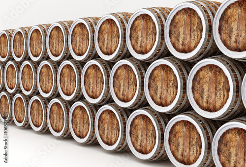Wood barrels isolated © samoilenkomv