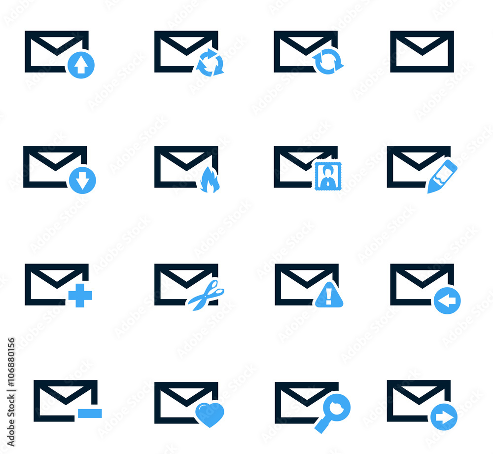 Mail and envelope icons set Mail and envelope icons set
