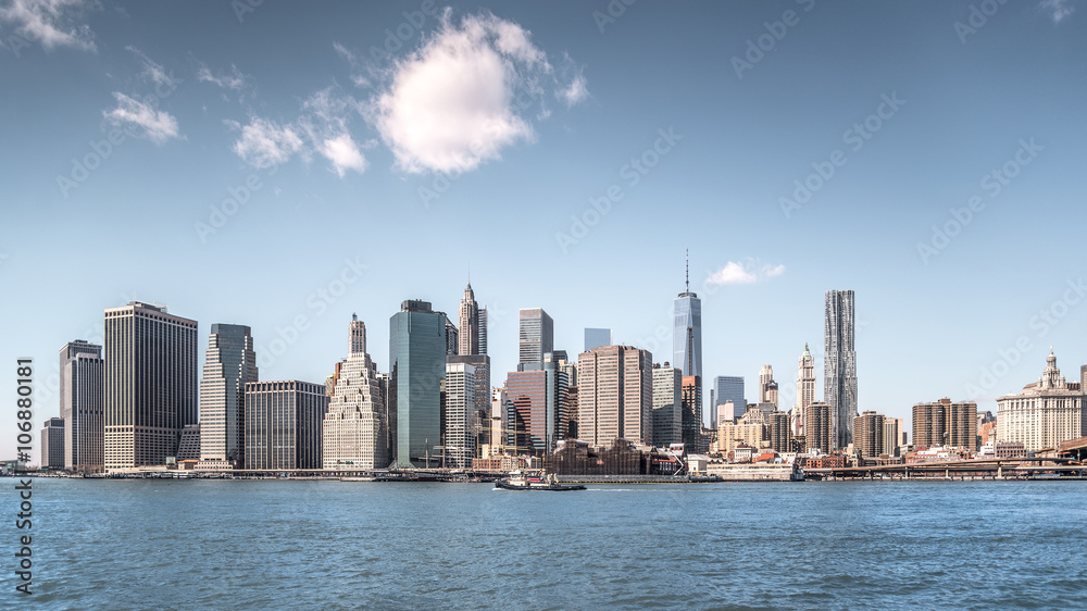 New York city skyscrapers, abstract urban background
