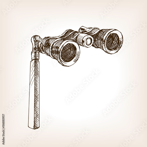 Opera glasses sketch style vector illustration