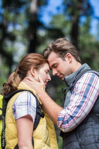 Couple touching head while hiking  © WavebreakMediaMicro