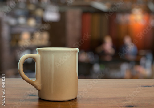 mug on wooden table