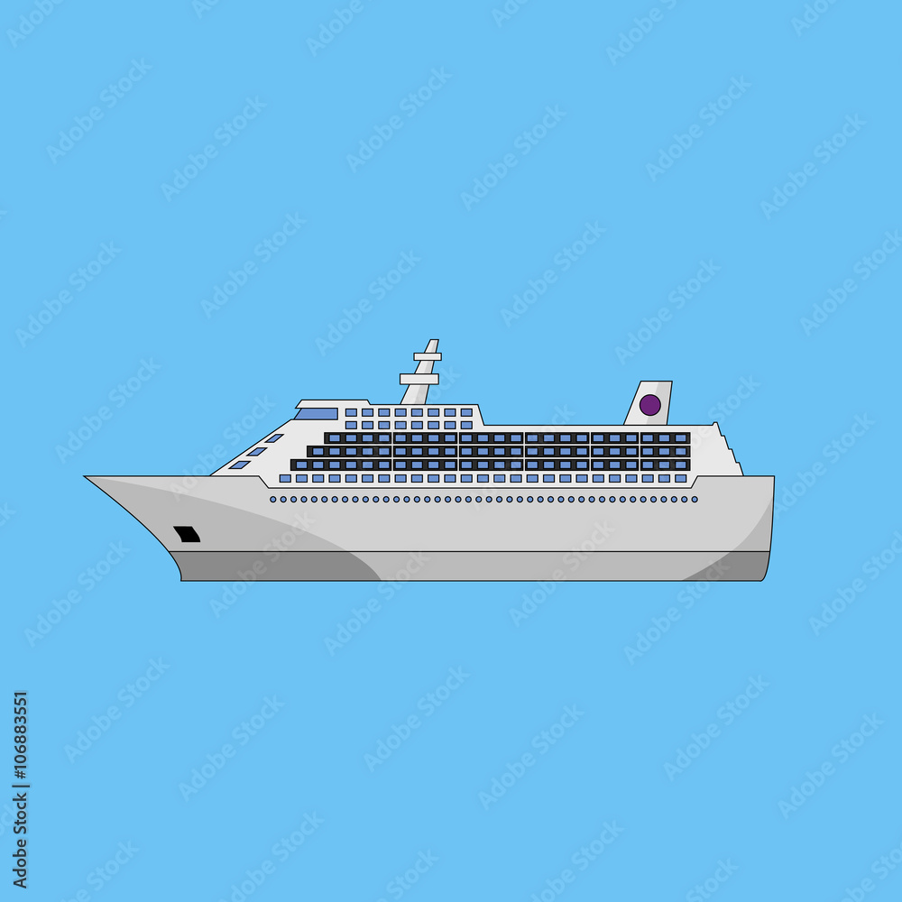 Sea liner. Vector illustration