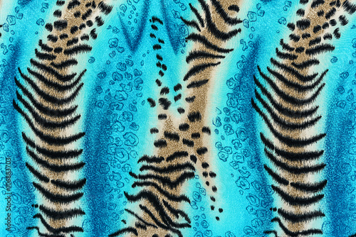 texture of print fabric striped tiger © photos777