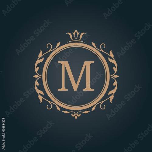 Vintage monogram template