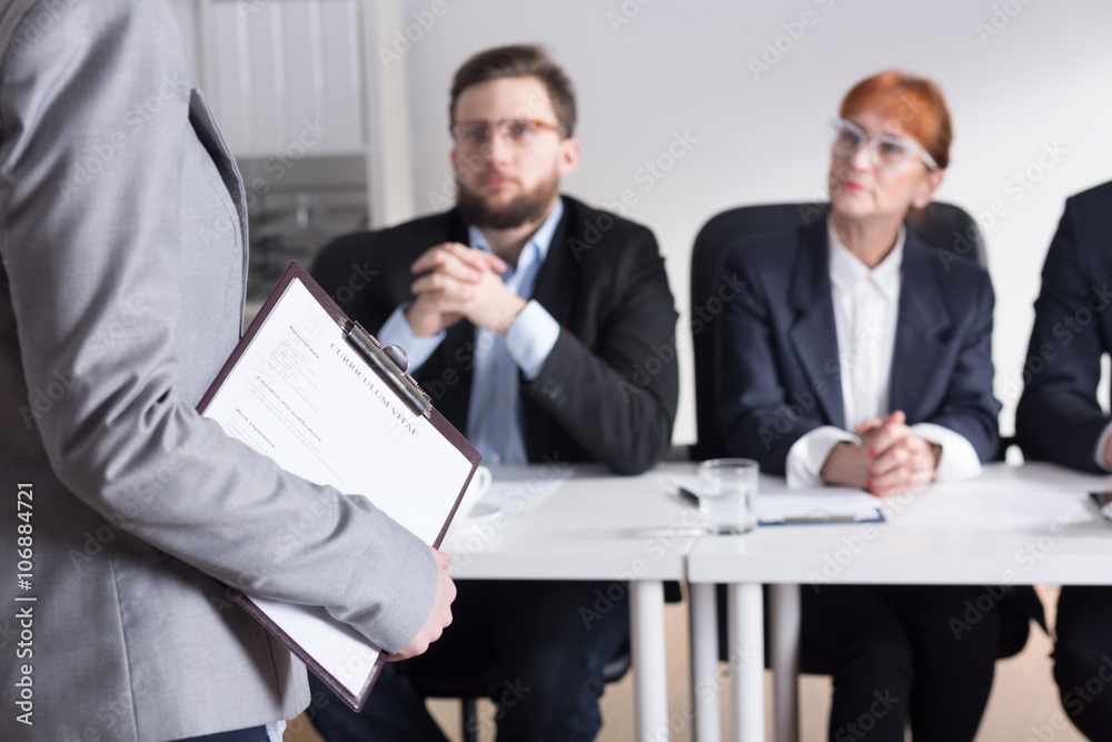 Walking into job interview Walking into job interview