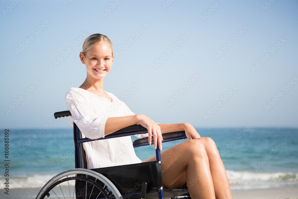 Fototapeta premium Woman in a wheelchair relaxing