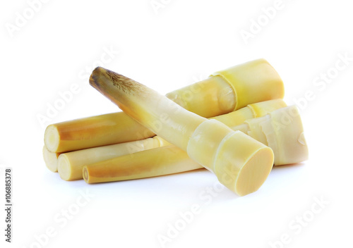 boiled bamboo shoots isolate on white background