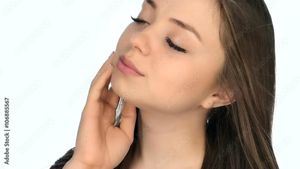 Beautiful sexy young girl flirts , slow motion Beautiful sexy young girl flirts , slow motion