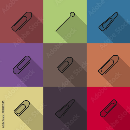 Icons clip, vector illustration.