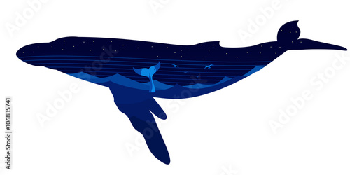 Whale in the Sea Landscape