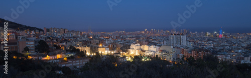 barcelona city spain at night