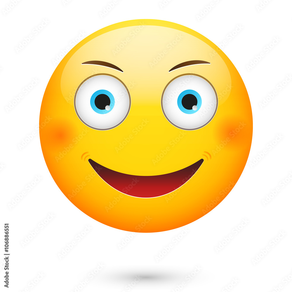 Smile emoticon. Isolated vector illustration on white background Smile emoticon. Isolated vector illustration on white background