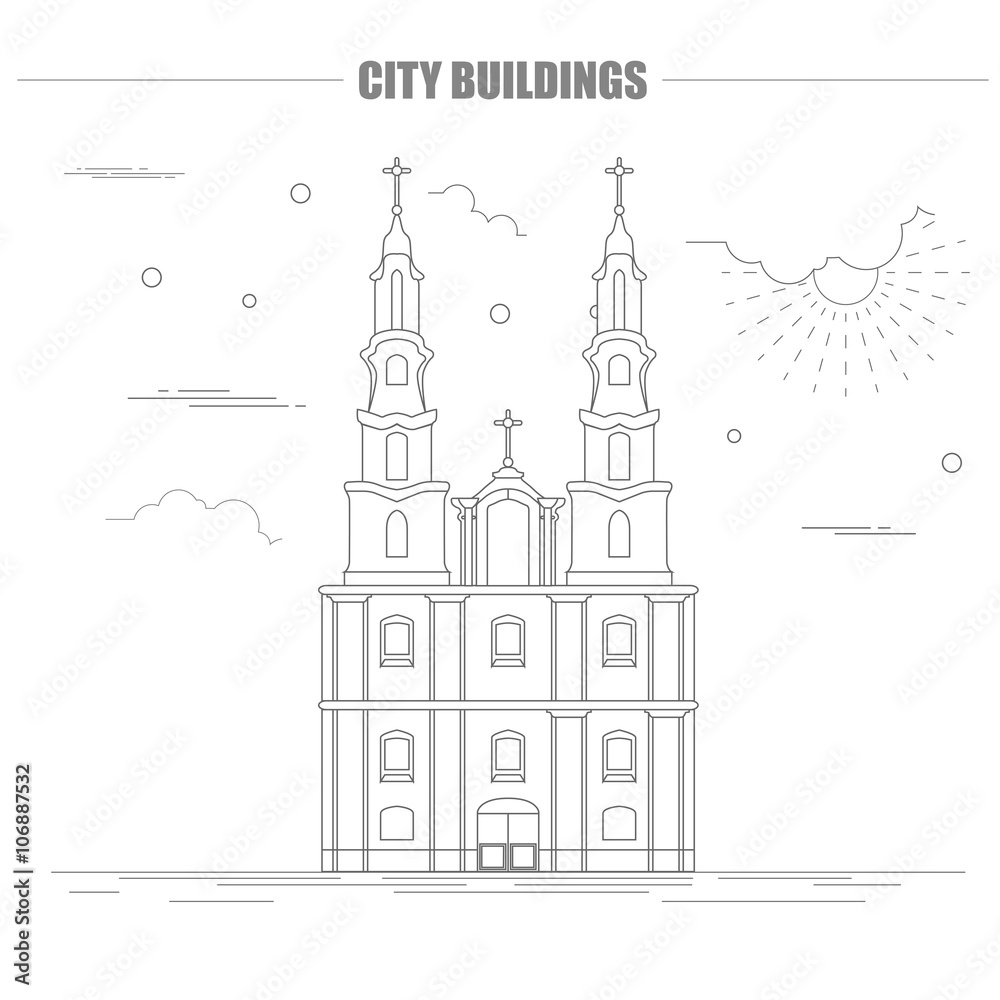 City buildings graphic template. Belarus