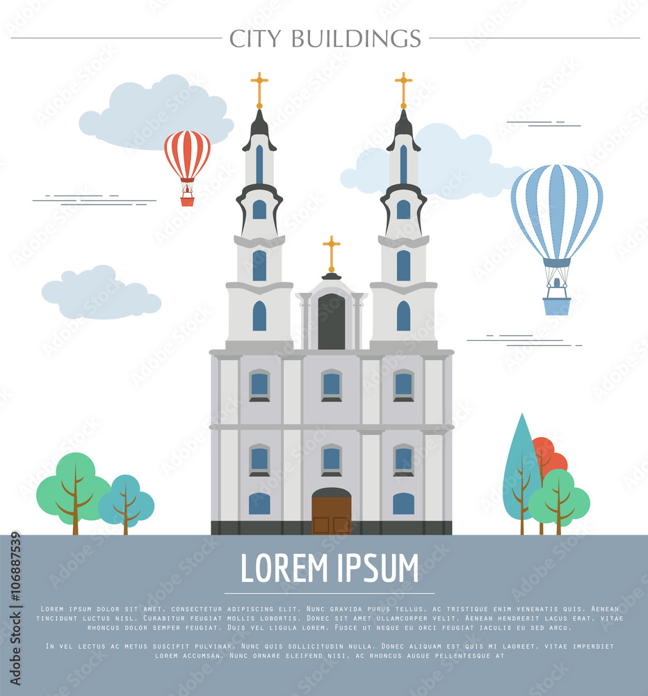 City buildings graphic template. Belarus