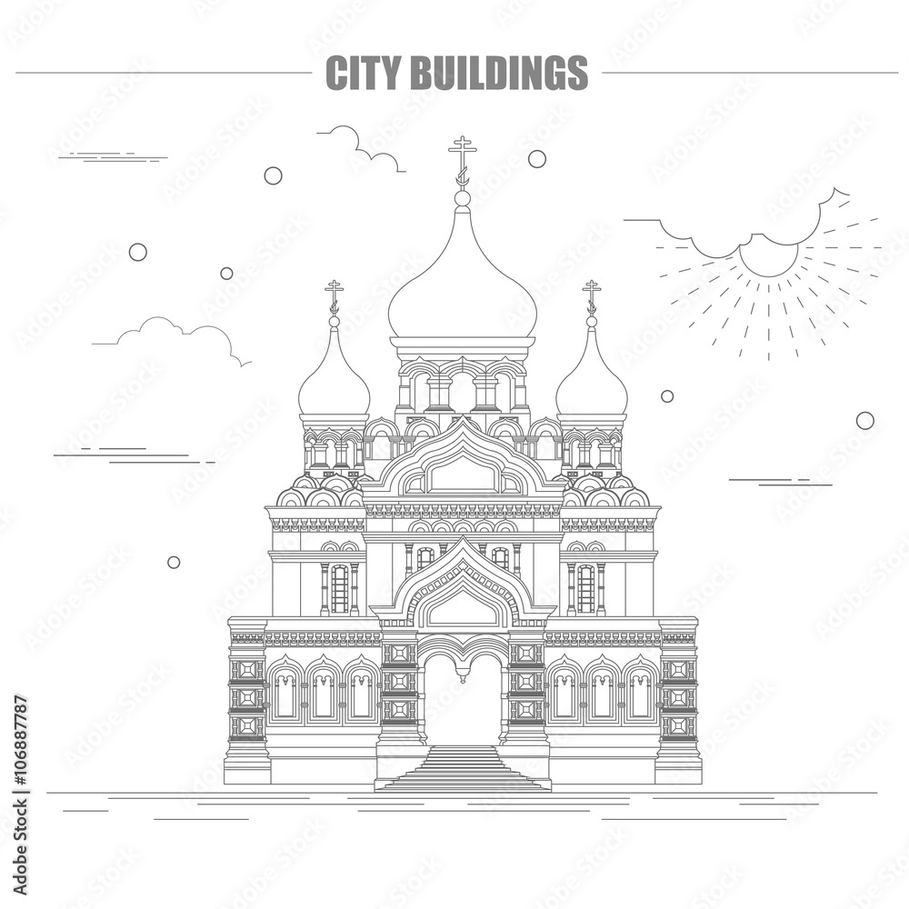 City buildings graphic template. Estonia