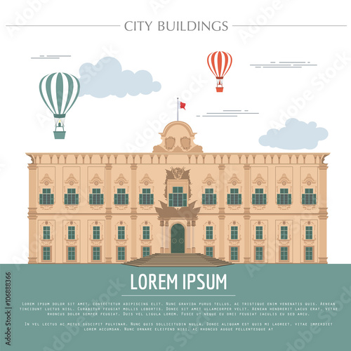City buildings graphic template. Grand Master Palace.