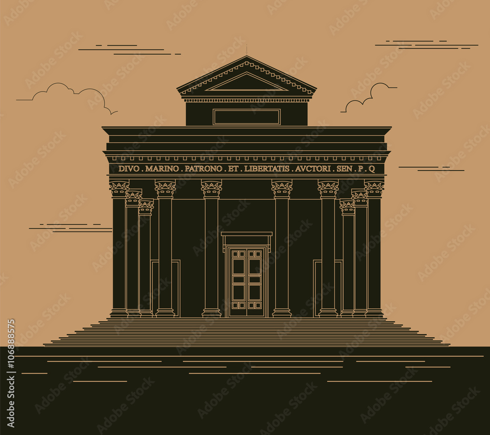 Obraz premium City buildings graphic template. Italian basilica.