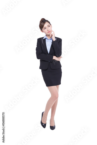 business woman look and think