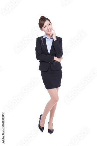 business woman look and think