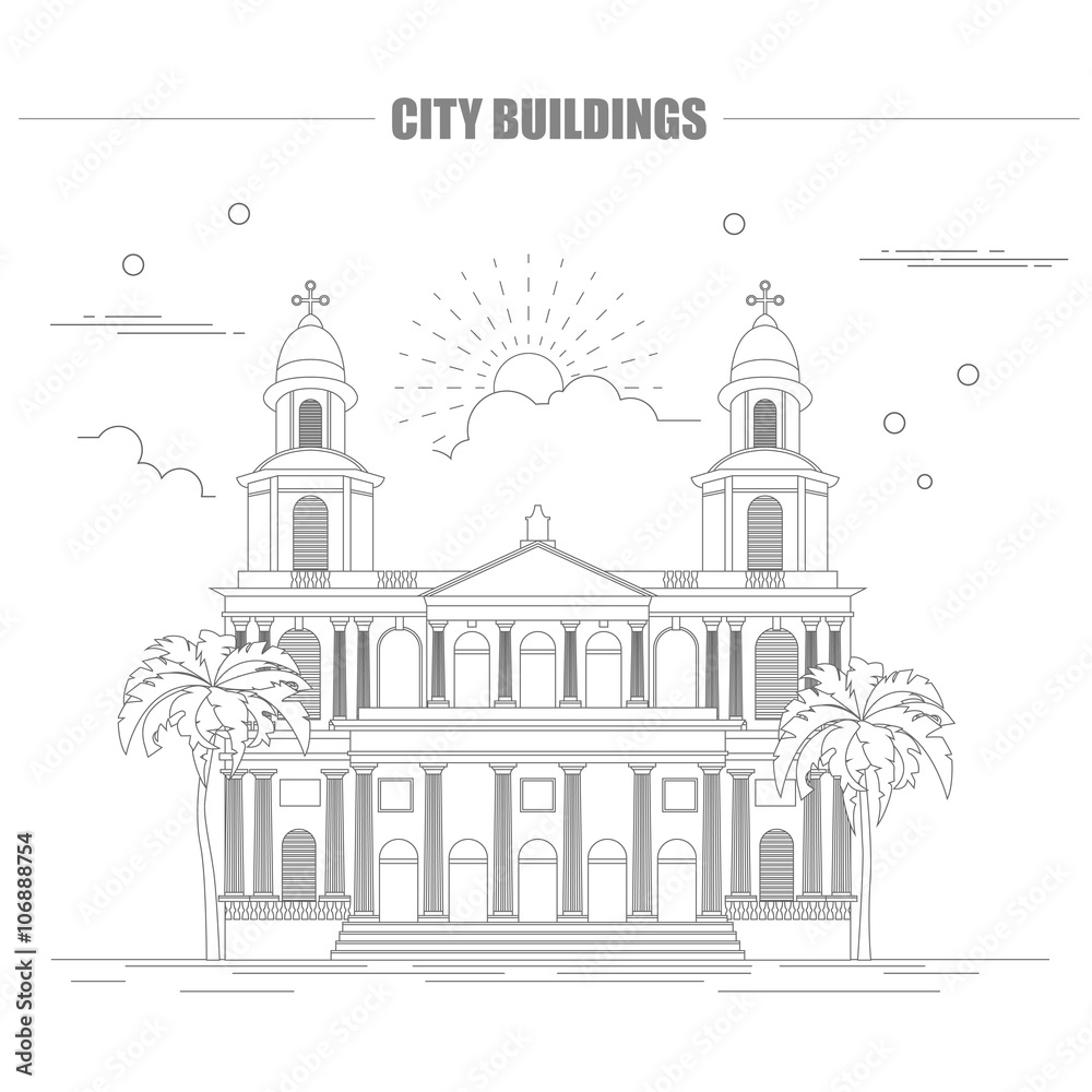City buildings graphic template. Nicaragua