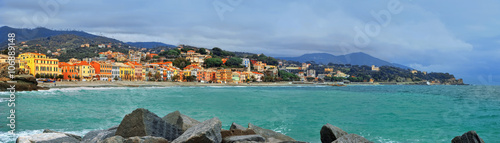 great view of Celle Ligure in Italy