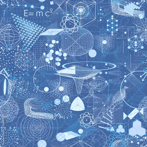 Sacred geometry symbols and elements wallpaper seamless pattern