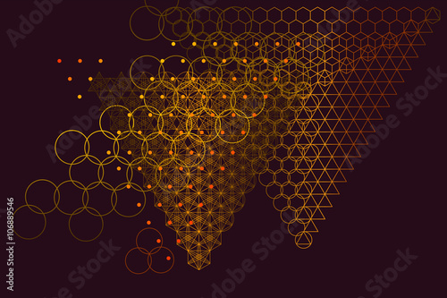 Sacred geometry symbols and elements background